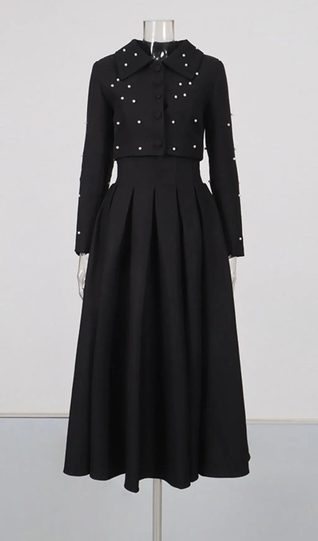 Lesly Black Embellished Two-Piece Set Flowering Girl