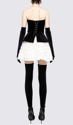 Gefion Strapless Lace-Up Flower Skirt Set Flowering Girl