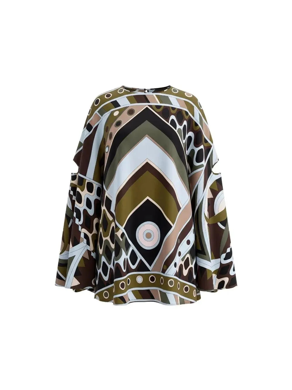 Hylora Raglan Sleeve Geo Printed Mini Dress Flowering Girl
