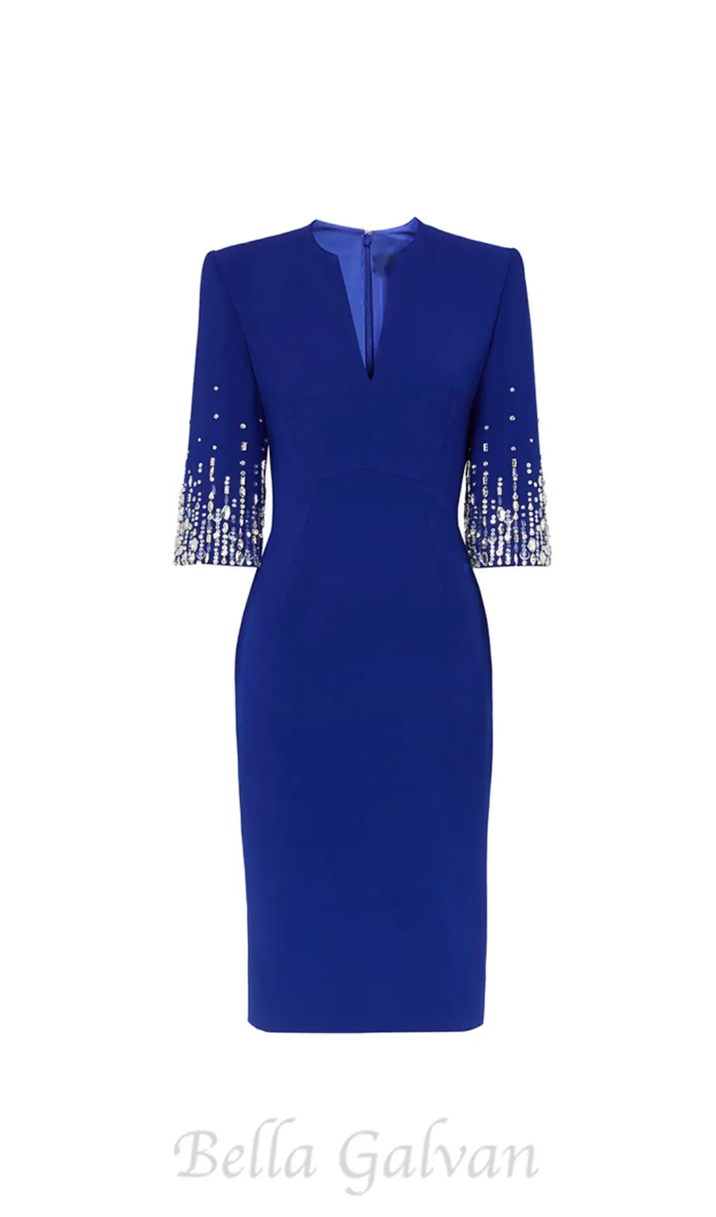 biela v-neck crystal-embellished midi dress in blue Flowering Girl