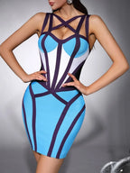 Maite Blue Bandage Mini Dress Flowering Girl