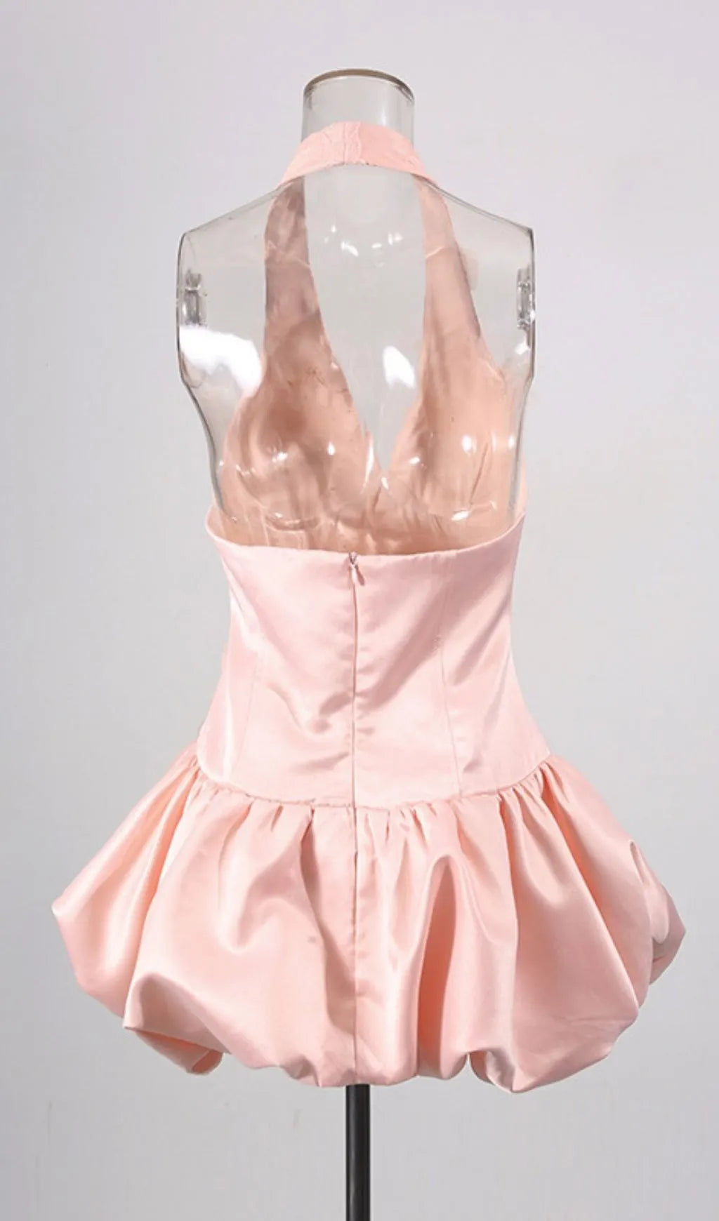 Lenora Halter Pink Flower Mini Dress Flowering Girl