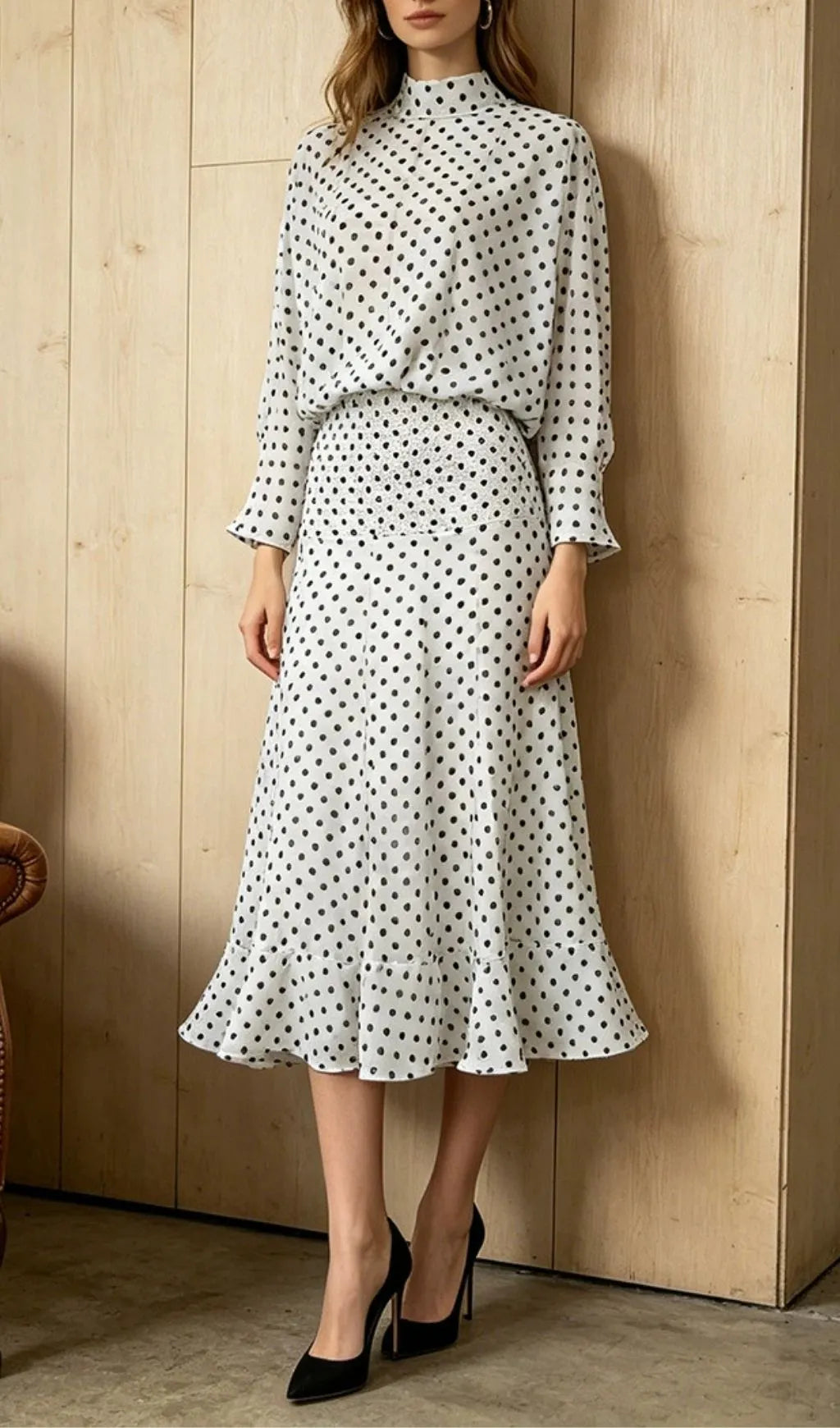 Macie White Dot Two-Piece Set Flowering Girl