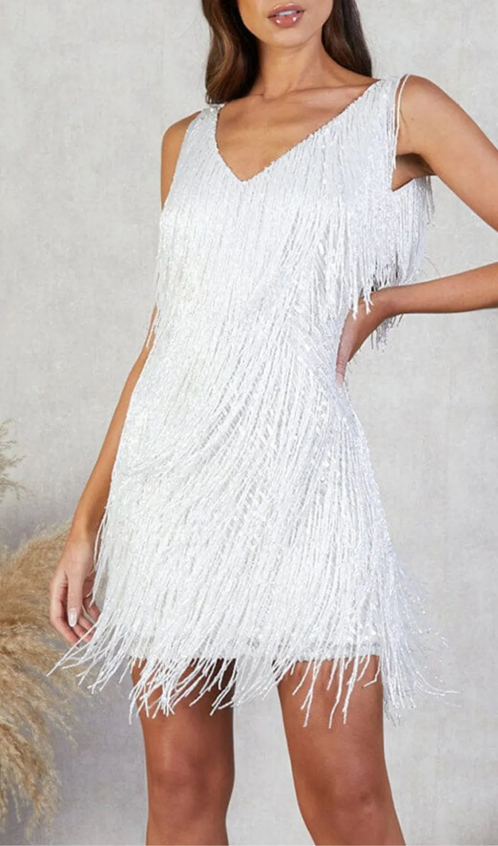 Laniyah White Tassel Mini Dress Flowering Girl