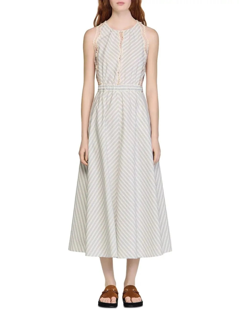 Striped Cotton Maxi Dress Flowering Girl