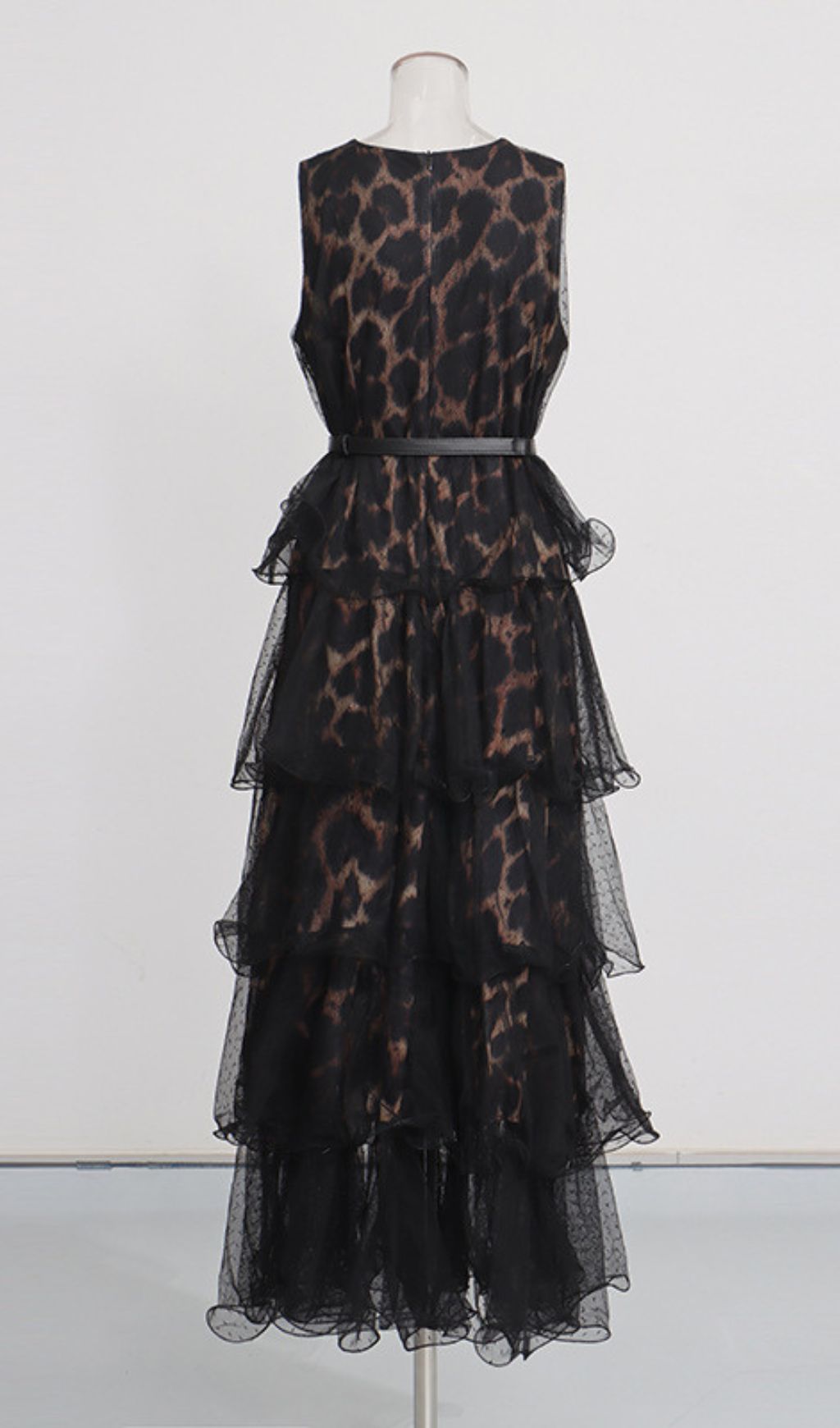 Kaelyn Leopard Mesh Maxi Dress Flowering Girl