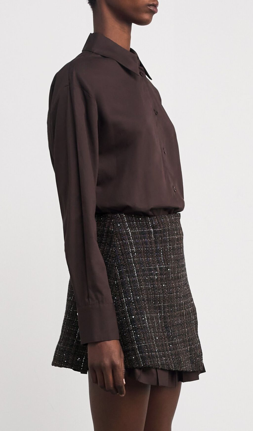 Layered Mini Shirt Dress Flowering Girl