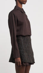 Layered Mini Shirt Dress Flowering Girl