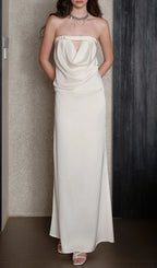 Khadija White Strapless Maxi Dress Flowering Girl