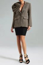 Sada Flower Blazer - Brown Flowering Girl