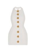 rita Halter Backless Mini Dress in white Flowering Girl
