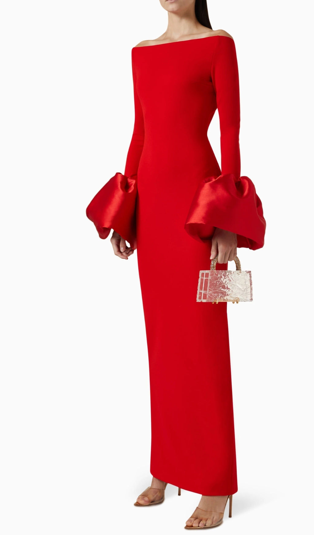 Chelsi Red Long Sleeve Maxi Dress Flowering Girl