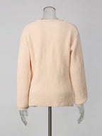 Mickaela Deep V-Neck Sweater Flowering Girl