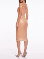 Merci Off-Shoulder Sequin Midi Dress Flowering Girl