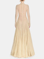 Mily Apricot Sequin Long Sleeve Maxi Dress Flowering Girl