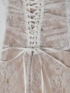 White Floral Lace Column Maxi Dress Flowering Girl