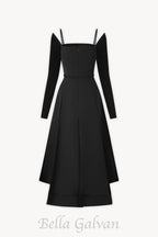 PHANTOM Fringed Midi Dress in black Flowering Girl