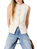 Sleeveless Tweed Waistcoat Flowering Girl