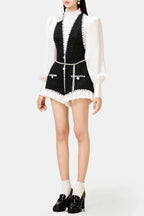 vicky Halter Tweed Shirt Romper Flowering Girl