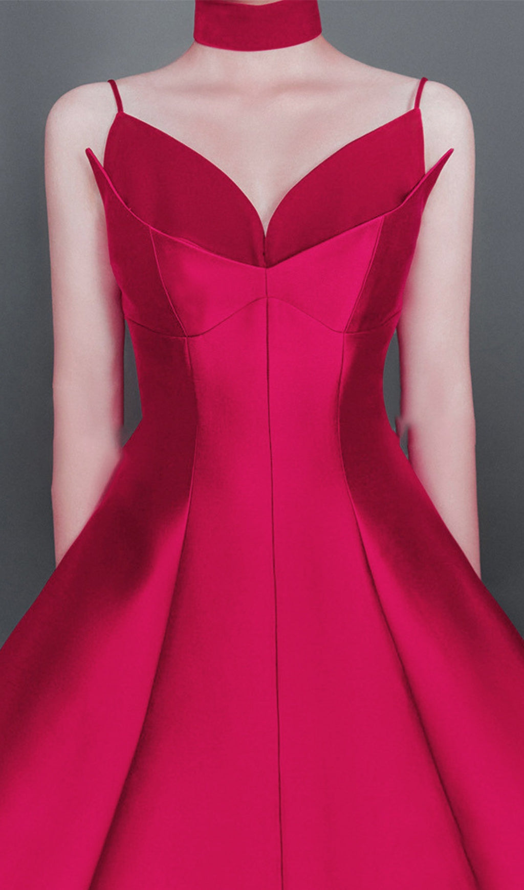 Patchwork Midi Dress In Rose Red Flowering Girl
