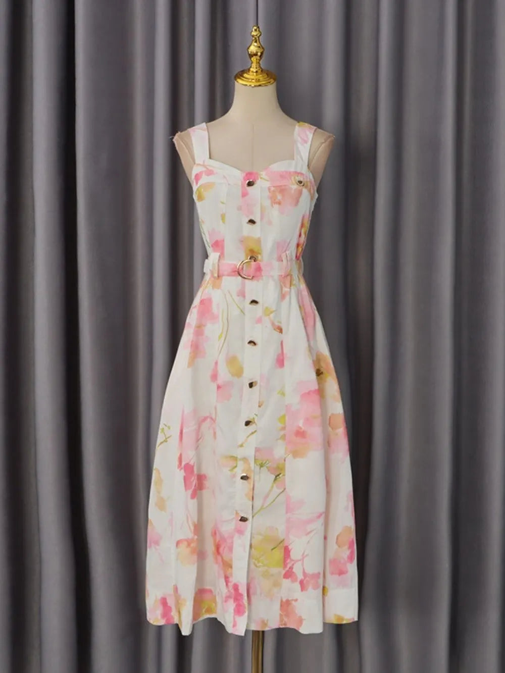 Mariangel Strappy Floral Midi Dress Flowering Girl