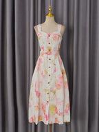 Mariangel Strappy Floral Midi Dress Flowering Girl