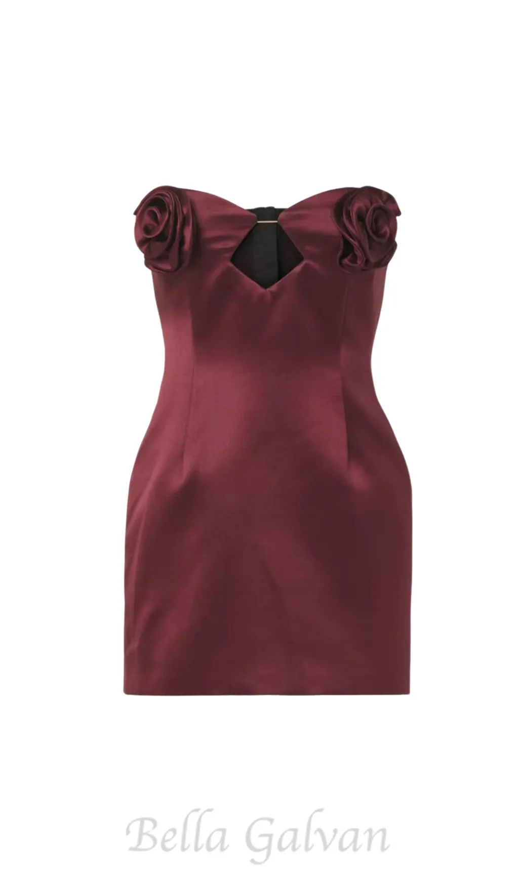 Ebrar Strapless Flower Satin Mini Dress Flowering Girl