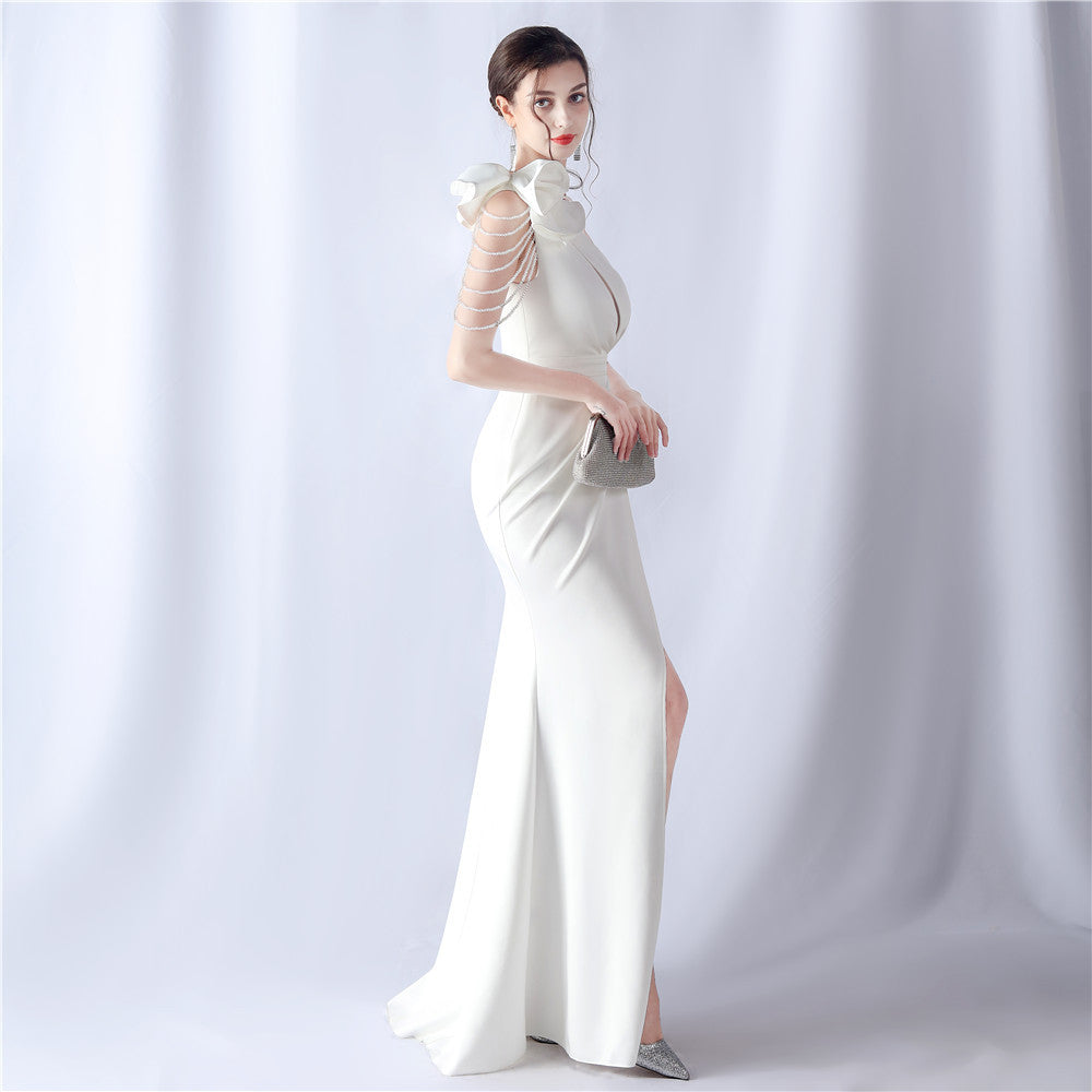 Crafted Flower With Beading Formal Dress Flowering Girl
