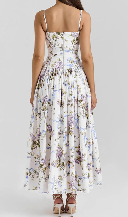 Ashira White Floral Maxi Dress Flowering Girl
