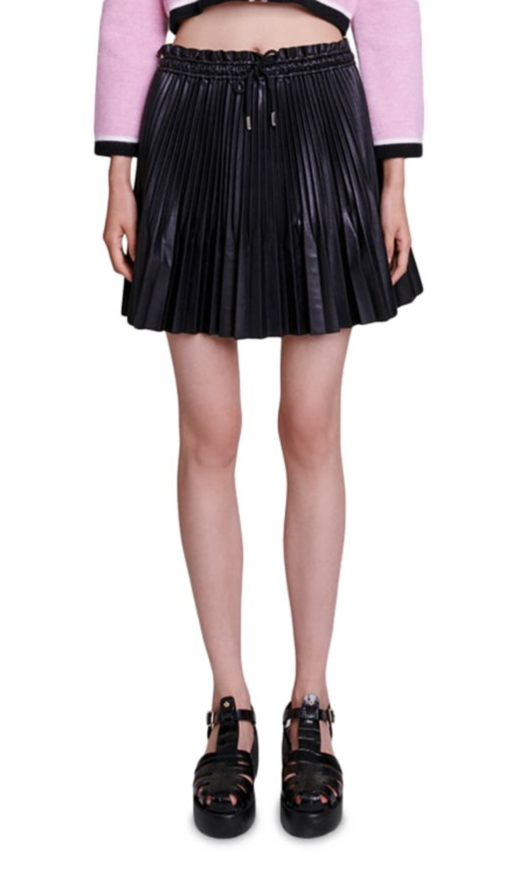 PLEATED FAUX LEATHER SKIRT Flowering Girl