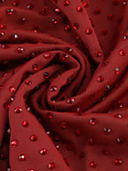 Diamond embellished pleated Midi Dress in merlot Flowering Girl