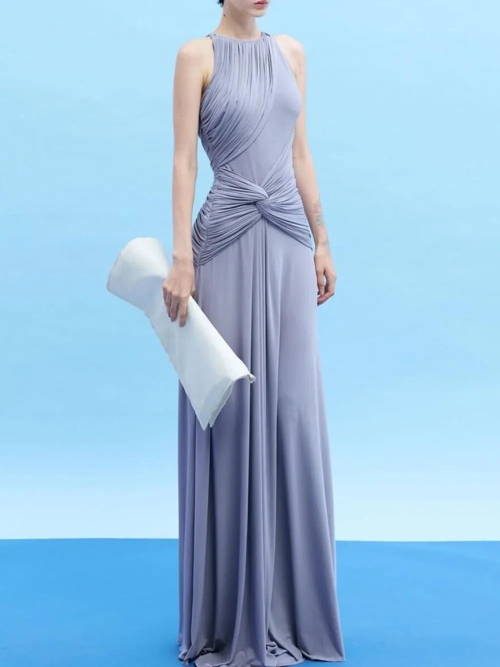 Marquetta Purple Ruched Maxi Dress Flowering Girl