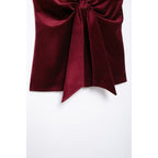 Milan Velvet Top In Wine Red Flowering Girl
