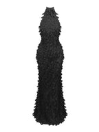 Melba Black Halter Maxi Dress Flowering Girl