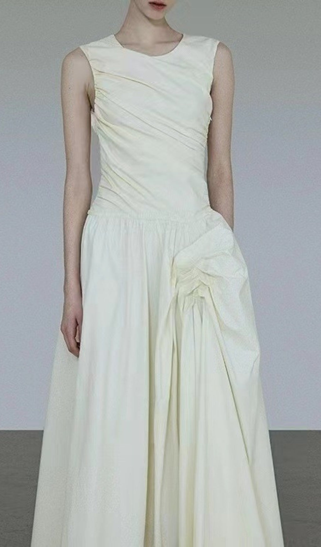 Atalaya White Ruched Maxi Dress Flowering Girl