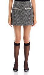Herringbone Embellished Mini Skirt Flowering Girl