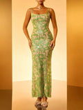 Halszka Spaghetti Sequin Maxi Dress Flowering Girl