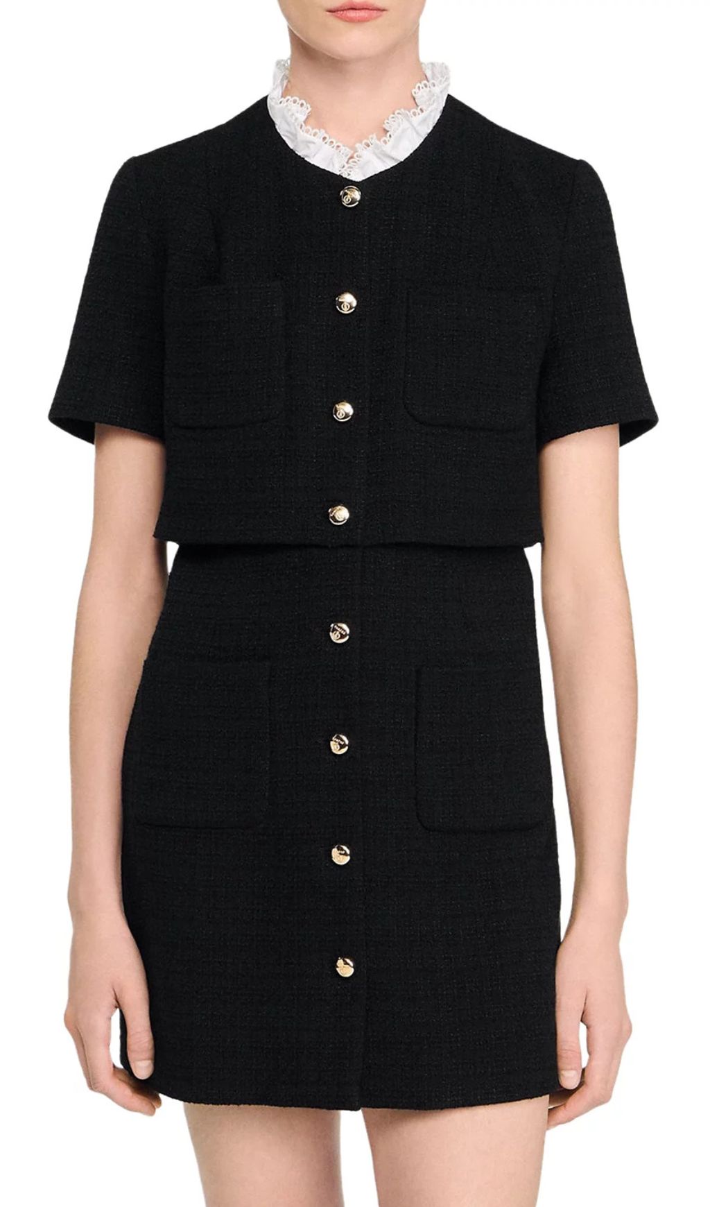 Lace Collar Mini Dress Flowering Girl