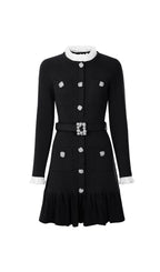 Jennie Knit Lace Long Sleeve Mini Dress Flowering Girl
