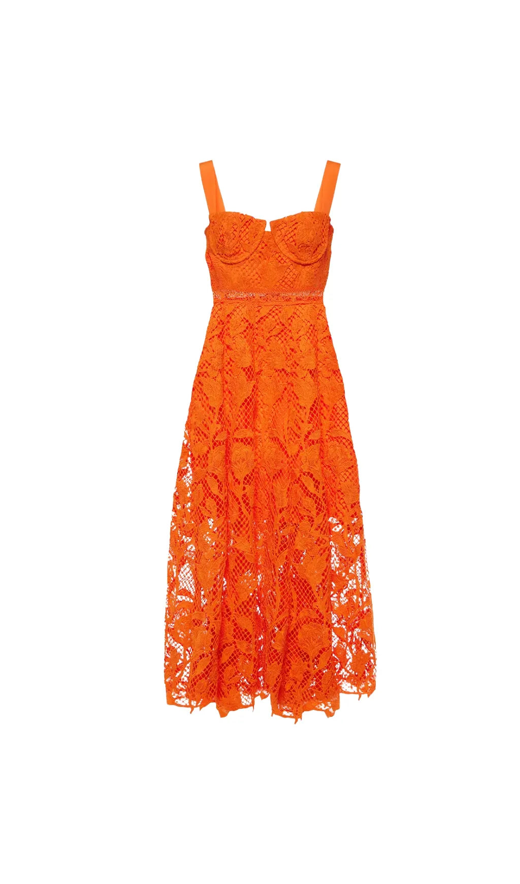 ORANGE LACE MIDI DRESS Flowering Girl