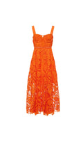 ORANGE LACE MIDI DRESS Flowering Girl