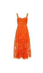 ORANGE LACE MIDI DRESS Flowering Girl