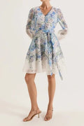 Chelsea Floral print Mini Dress in Ivory Flowering Girl
