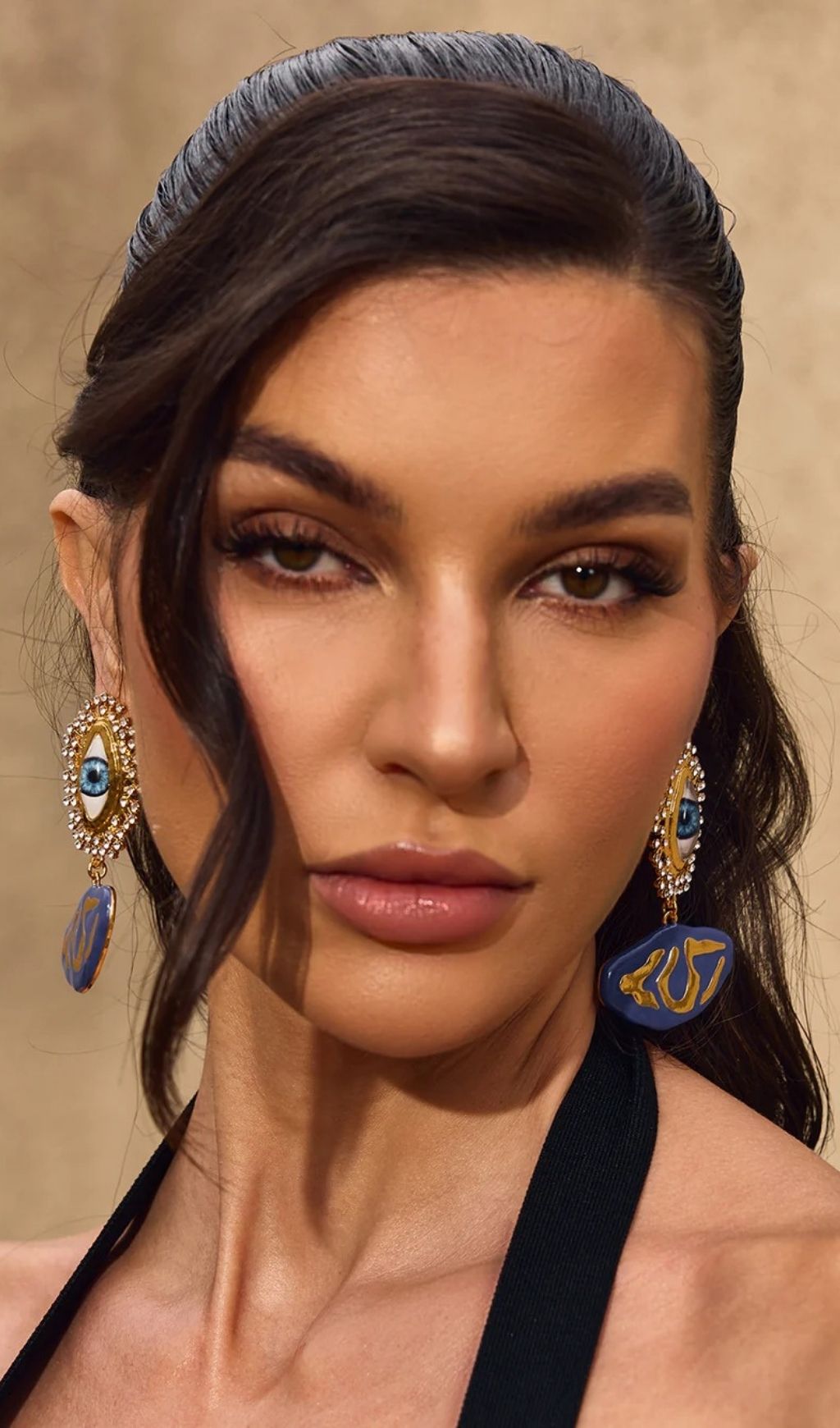Chimene Rhinestone Eye Earrings Flowering Girl