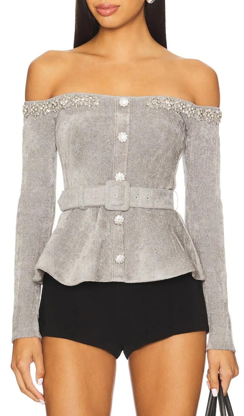 Harlean Grey Diamante Belt Cardigan Flowering Girl