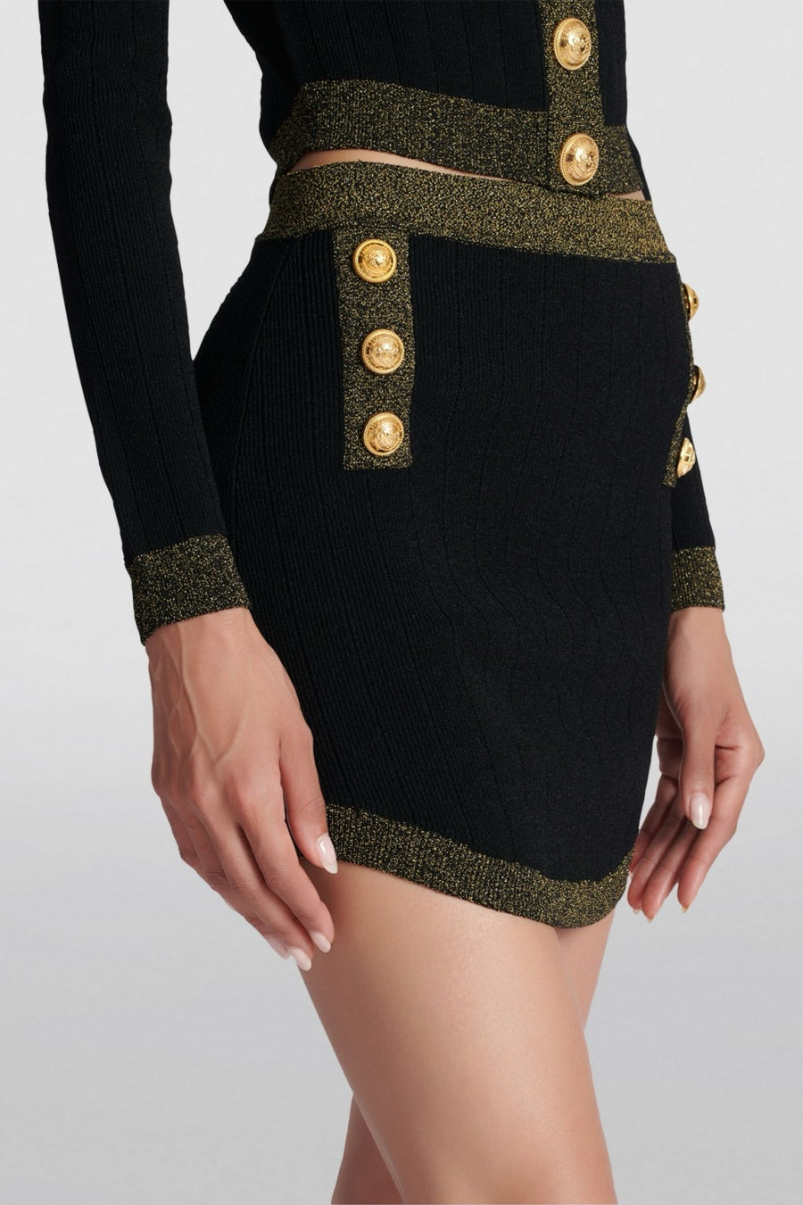 Ryvia Buttoned Knit Mini Skirt Flowering Girl