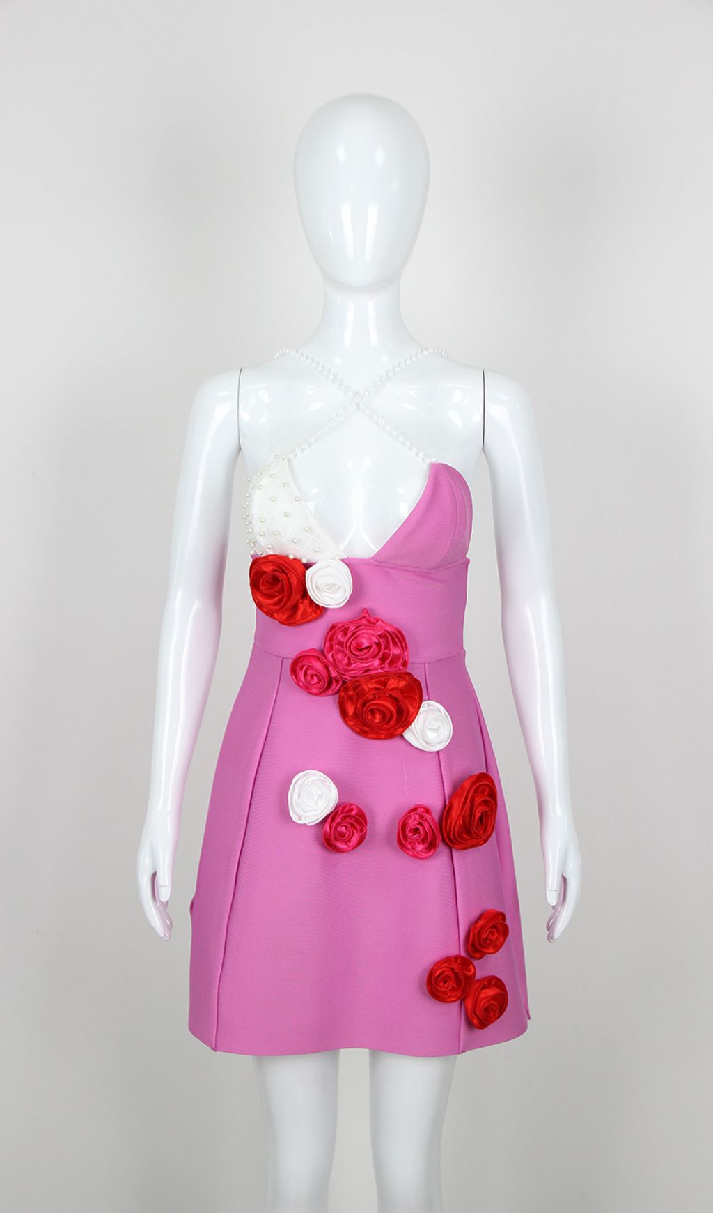 Jovanna Pearl Flower Bandage Mini Dress Flowering Girl