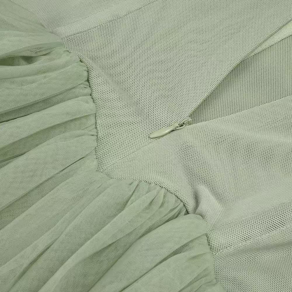 Sage Green Chiffon A-Line Floor-Length Gown Flowering Girl