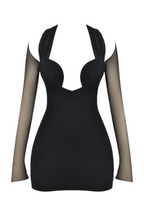Kieran Halter Plunge Mesh Mini Dress Flowering Girl