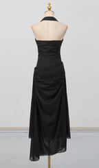 Gibson Black Halter Maxi Dress Flowering Girl